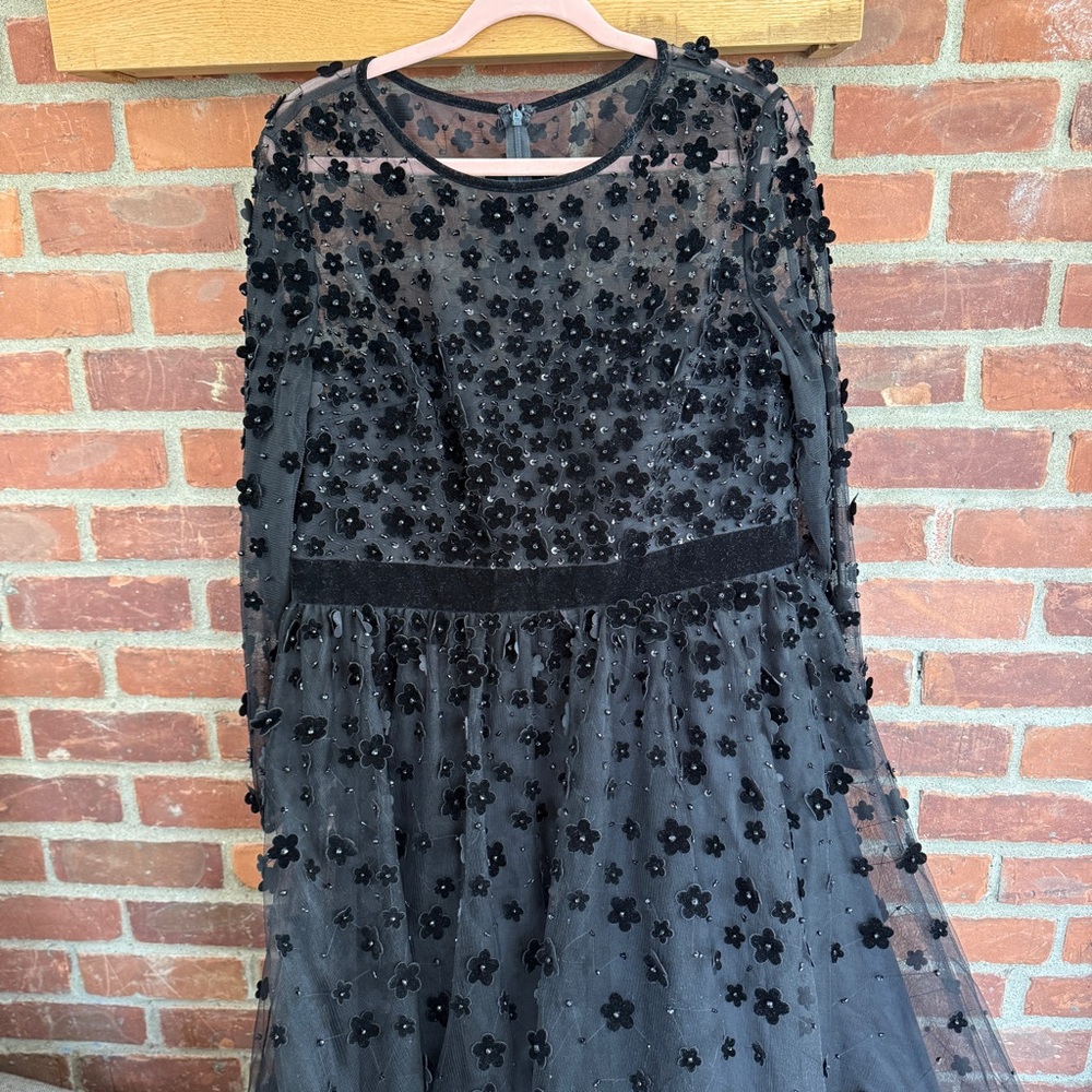 Mac Duggal Long Sleeve Fit & Flare Velvet Embellished Cocktail Dress - Picture 8 of 10